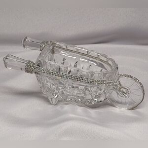 Elegant Crystal Wheelbarrow Accent